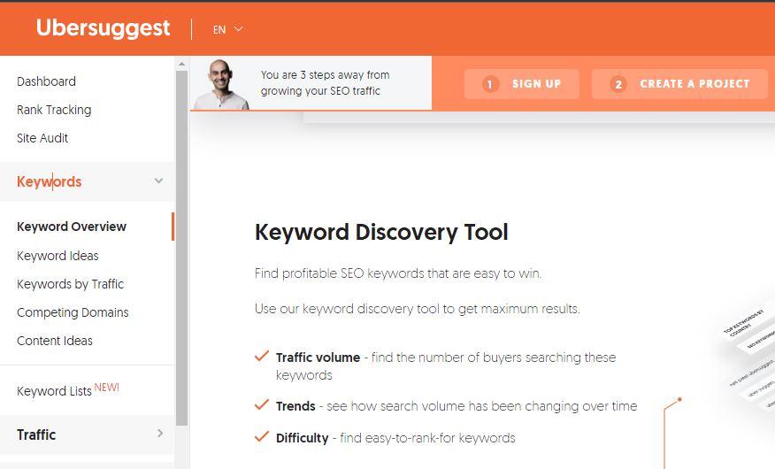 Social Media Marketing Tools - Ubersuggest Tool